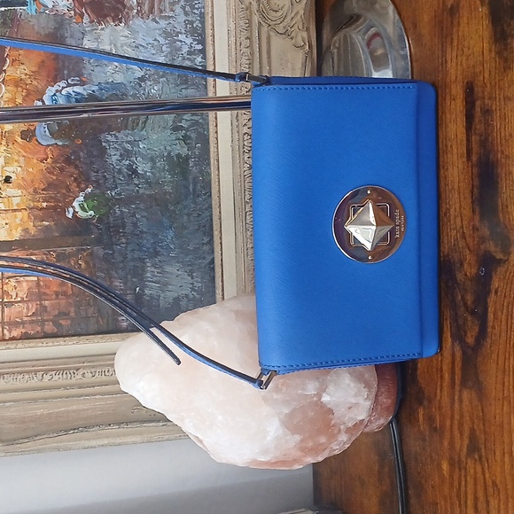 Kate Spade Royal Blue Clutch with Gold Accent - Picture 3 of 12
